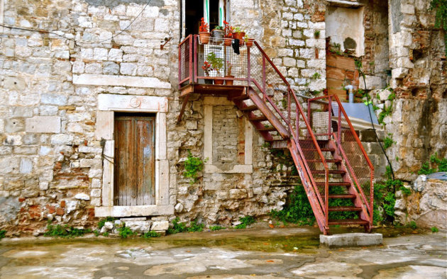 In het oude stadscentrum van Split