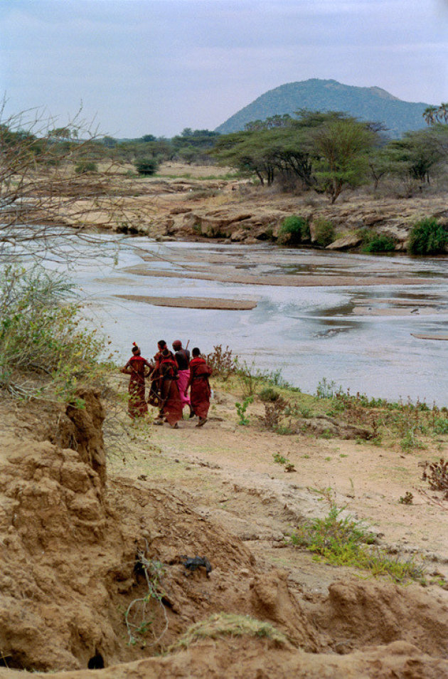 Samburu aan de wandel