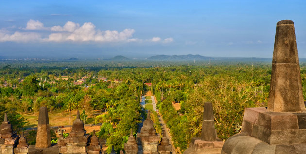 Uitzicht vanaf Borobudur