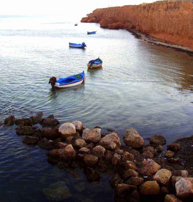 De lokale haven van Ajim op Djerba