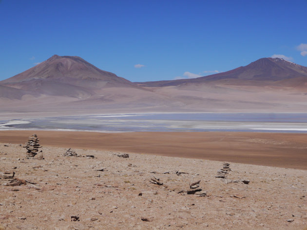 Laguna regio, Bolivia. Foto die lijkt op een kwastgestrookt schilderij.