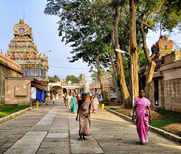 De bouwstijl van de tempels in Zuid India