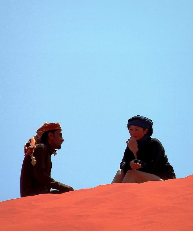Gesprek in Wadi Rum