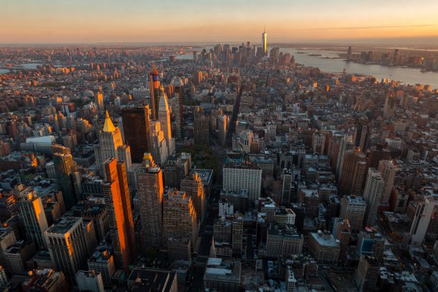 Gouden douche over New York City