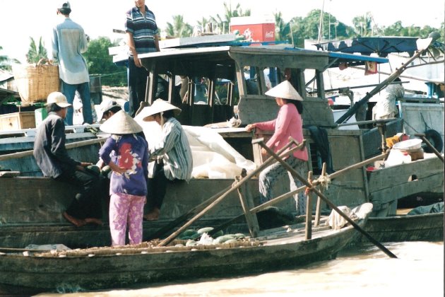 Foodboats in de Mekong Delta