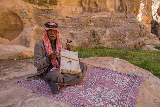 Muzikant in Little Petra