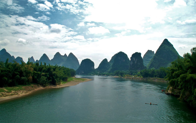 Uitzicht op de Yulong rivier