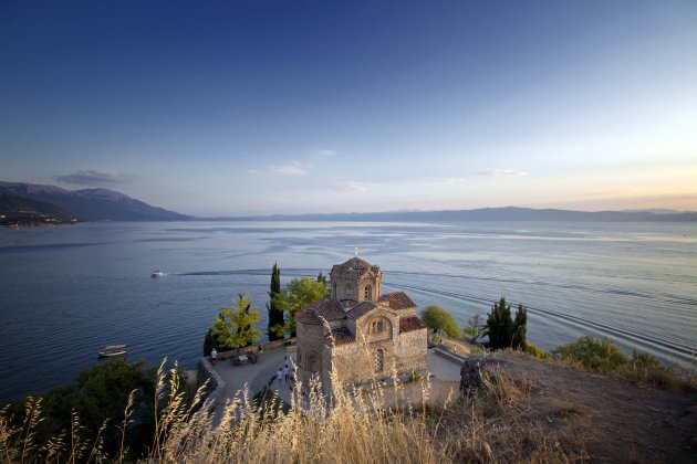 Ohrid, met het alom bekende kerkje Sv. Jovan