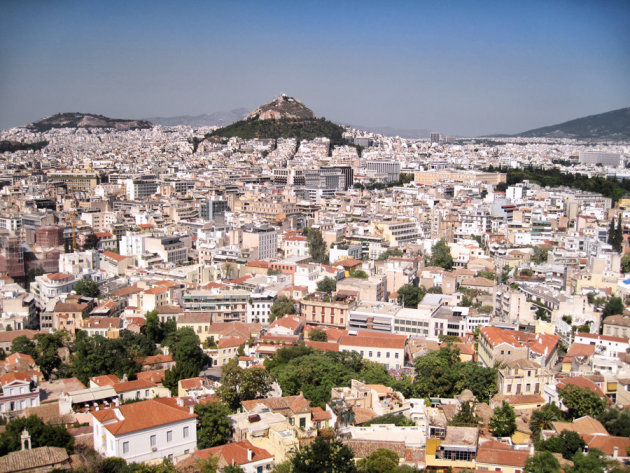 Athene vanaf de Acropolis