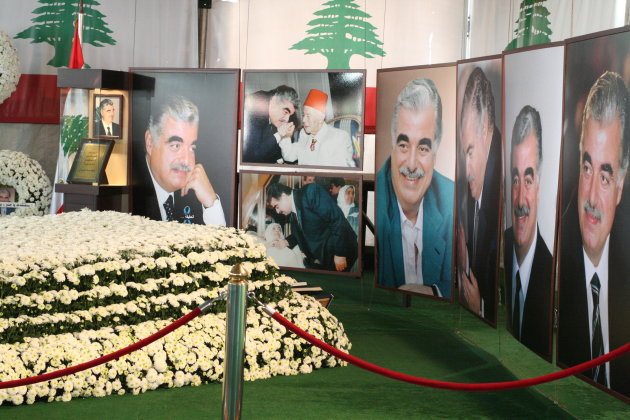 Tijdelijk mausoleum voor Rafic Hariri