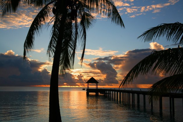 Zonsondergang in Polynesië