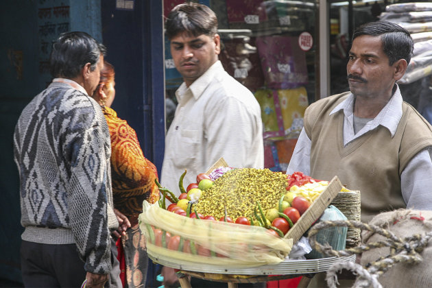 Straat verkoper in New Delhi