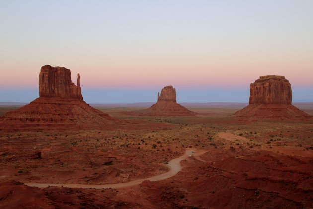 Monument Valley na zonsondergang