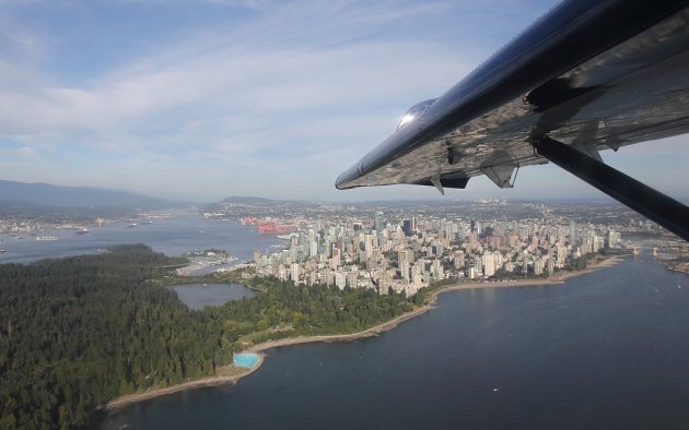 Vancouver vanuit watervliegtuig