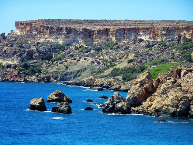 Kliffen nabij Ghajn Tuffieha Bay