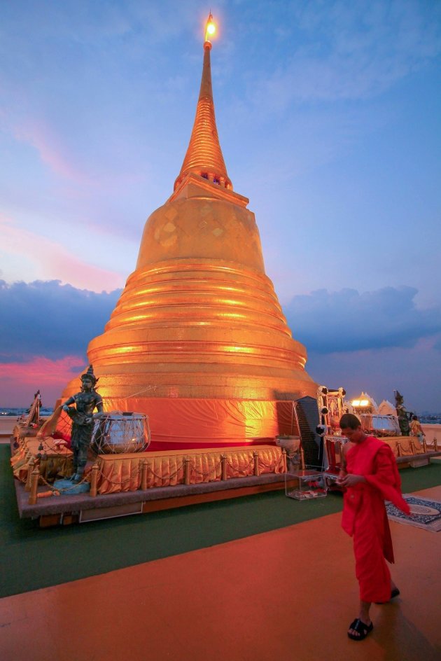 Bovenop de Golden Mount in Bangkok