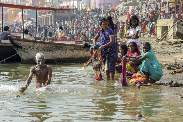 Wassen aan de Ganges oever