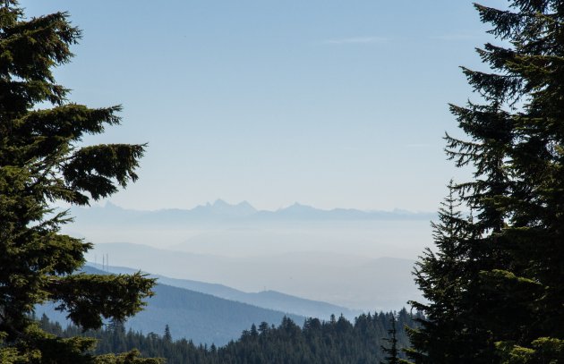 Uitzicht vanaf grouse mountain (Vancouver)