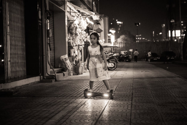Little girl on a Hoverboard