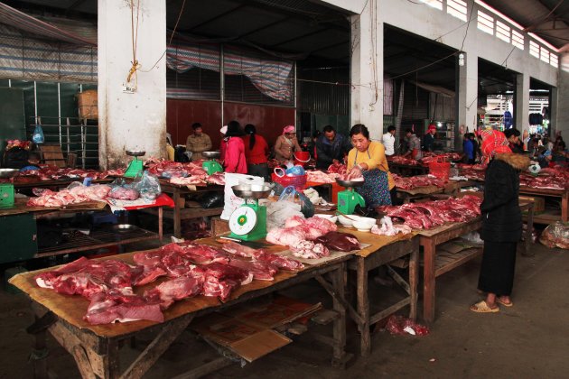 Vleesafdeling markt