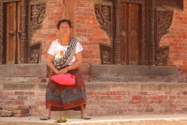 Rustmoment op het Durbar plein in Kathmandu