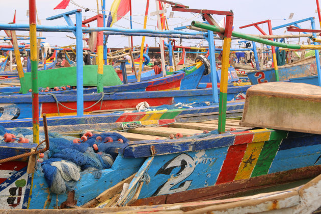 kleurexplosie in de haven van Elmina