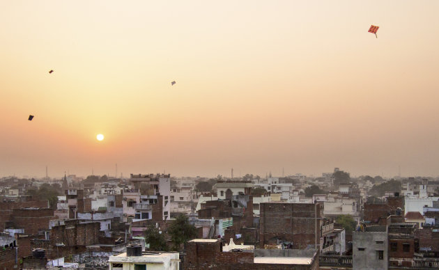 Vliegeren boven Varanasi