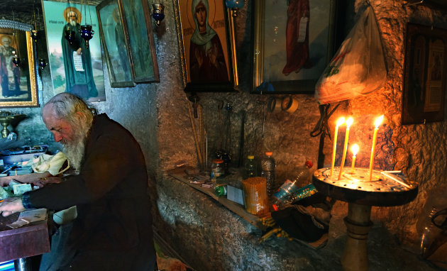 Eenzelvige monnik in Butuceni