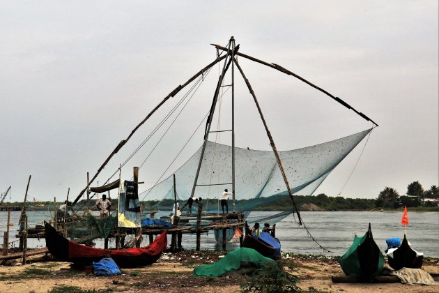 bij de Chinese vissersnetten in Kochi