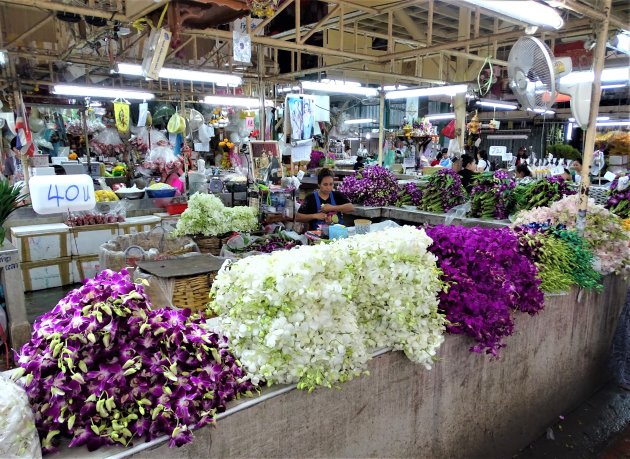 Bloemenmarkt in Bangkok.