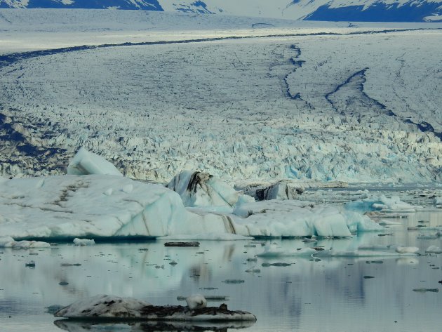 Vatnajökull, een zee van ijs. 