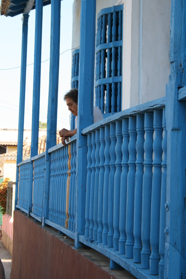 Blauw balkon
