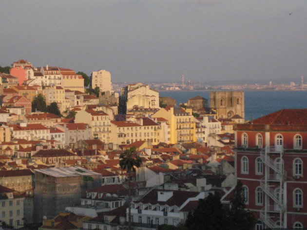 Lissabon tijdens zonsondergang