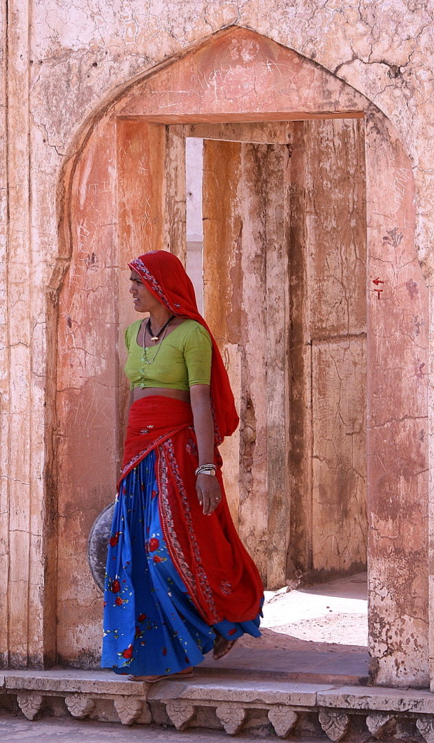 Vrouw in Amber Fort