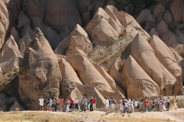 toeristen in cappadocie