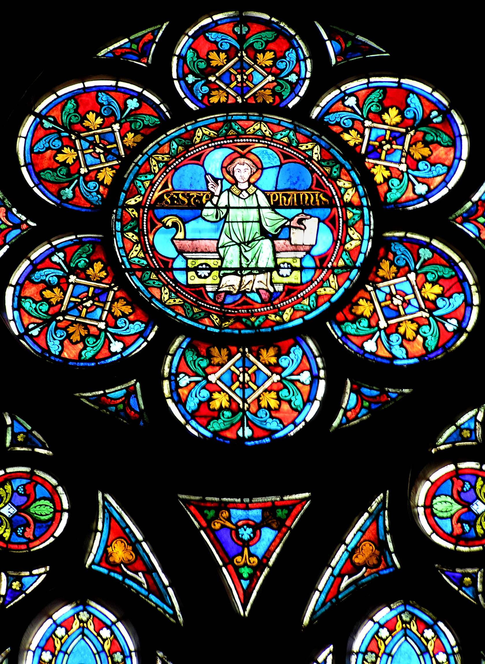 Lift gras vat Glas in lood Notre Dame, Parijs in Parijs | Columbus Travel