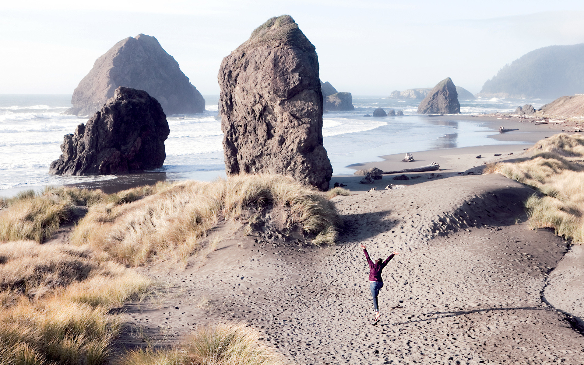 De kust van de Amerikaanse staat Oregon wordt gekenmerkt door basaltrotsen. Foto: Benjamin Reed / Columbus Travel