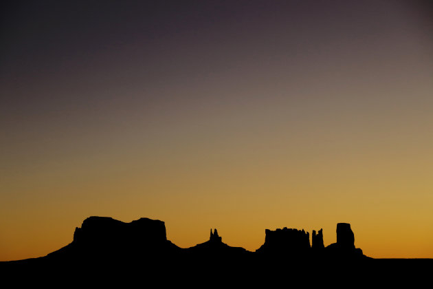 Zonsopkomst bij Monument Valley
