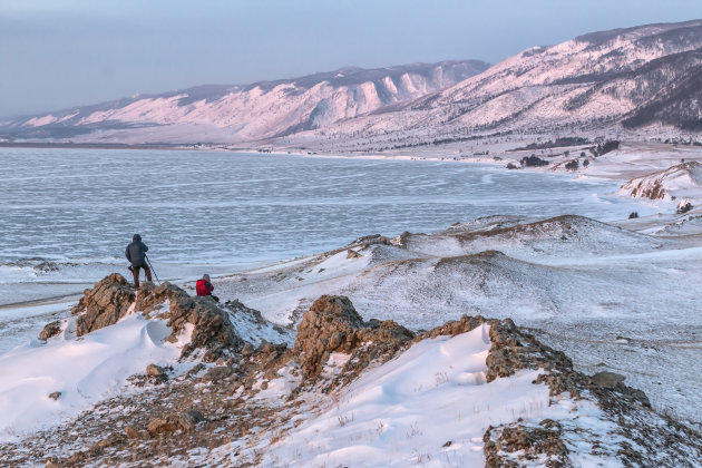 Aan de rand van het Baikalmeer fotografeer je zo.