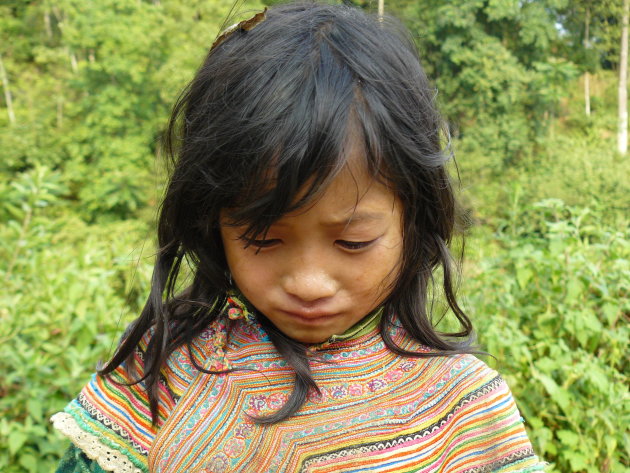 Bloemen Hmong meisje.