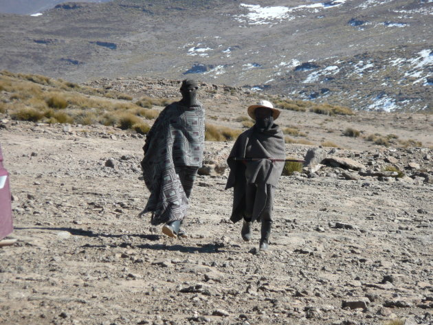 Herders op de hoogvlaktes van Lesotho