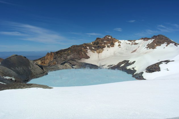 Krater van Mount Ruapehu Nieuw Zeeland