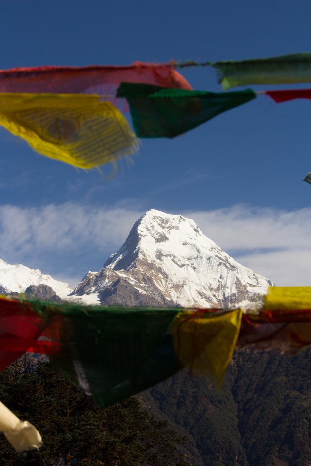 Vlaggentop in de Himalaya