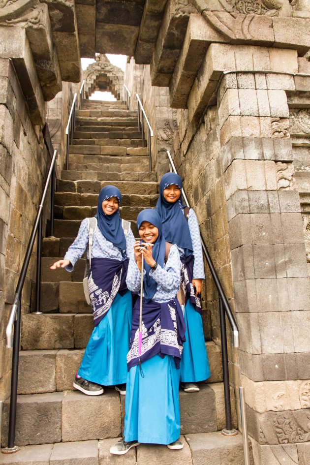 Selfie bij de Borobudur