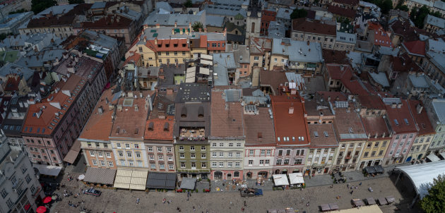 Overzicht over het centrum van Lviv