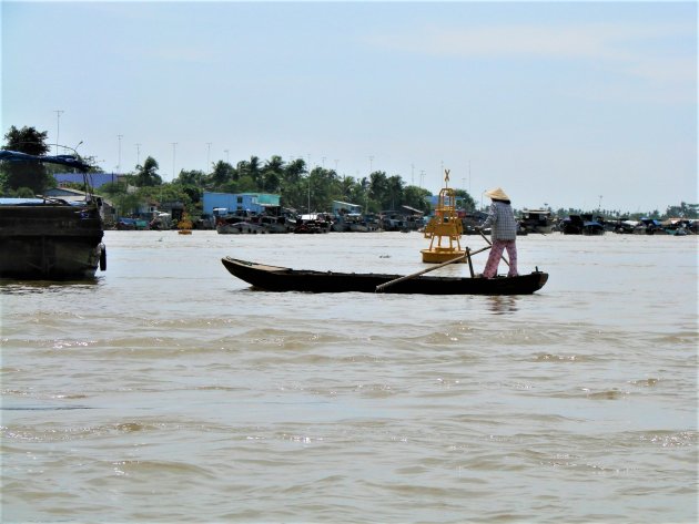 Bootje op de Mekong Delta.