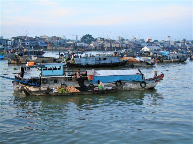 Markt in de Mekong delta.