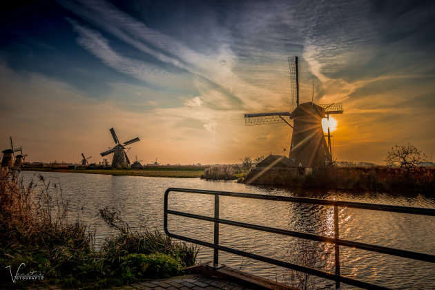 The Sunset and Windmills