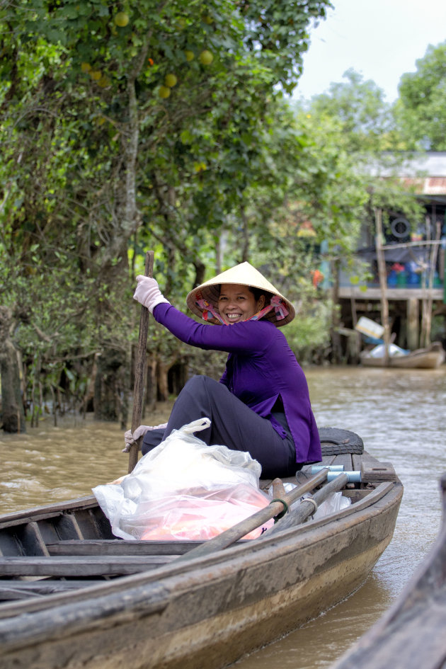 Smiling woman at Mekong Delta