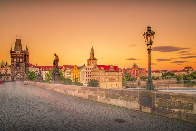 Zonsondergang in Praag